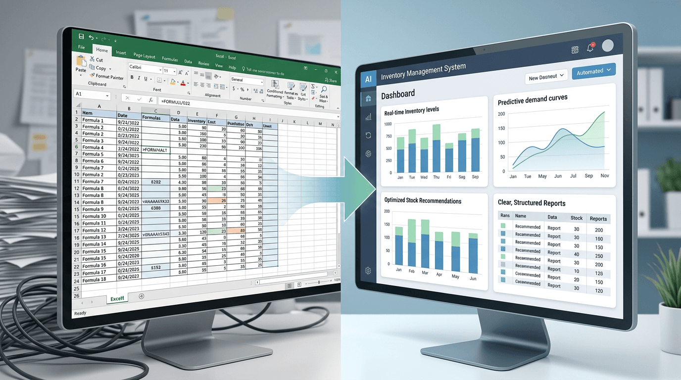 El costo oculto de un control de inventario en excel gratis frente a la Inteligencia Artificial