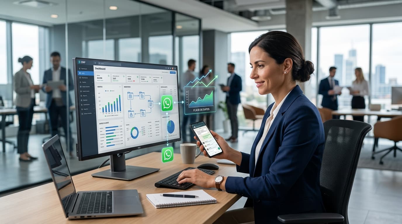 Featured image for: Integración ERP y WhatsApp: Elimina los cuellos de botella en tu comunicación