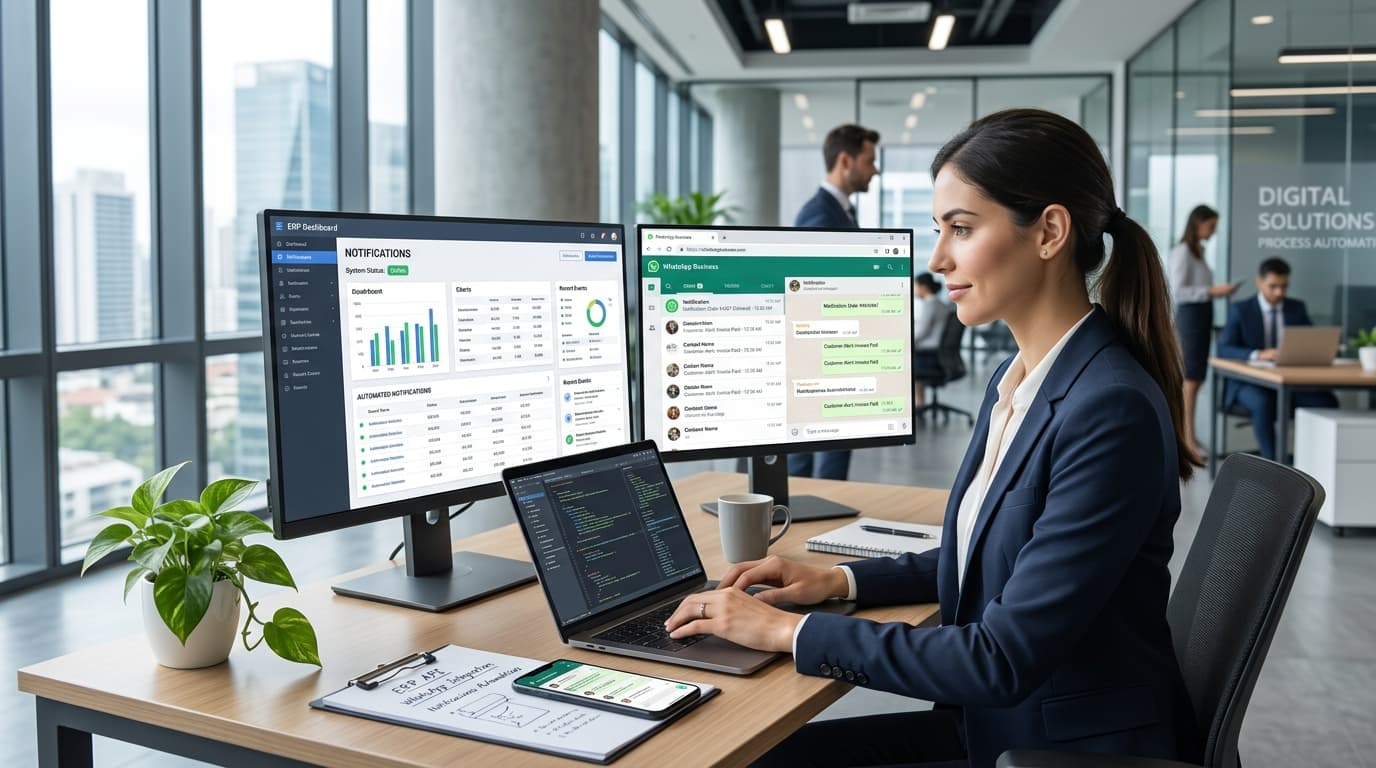 Featured image for: Guía práctica: Integrando WhatsApp con tu ERP para notificaciones automáticas