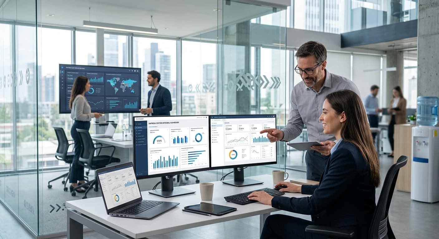 Dashboard de software de gestión empresarial para pymes en República Dominicana