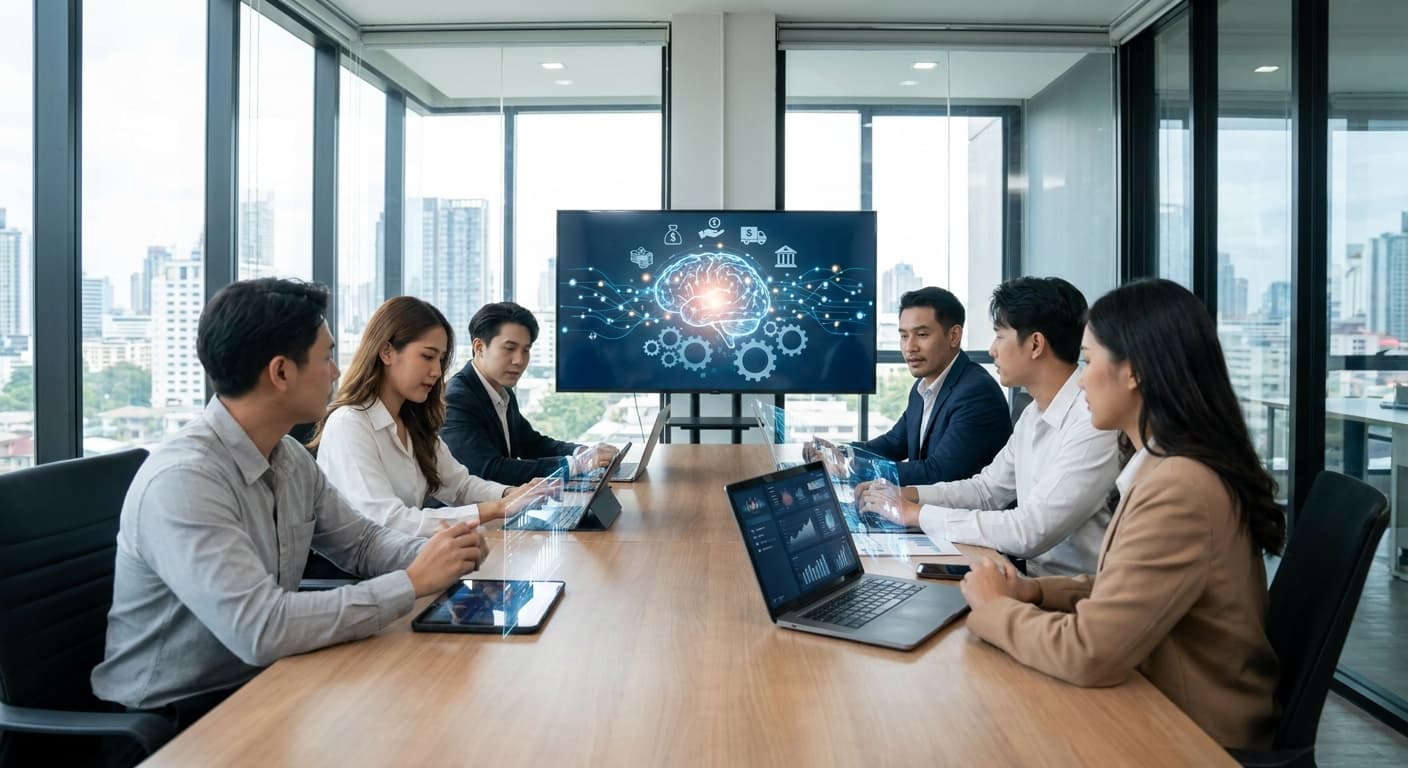 Dashboard de inteligencia artificial mostrando métricas de negocio en tiempo real para empresas en República Dominicana