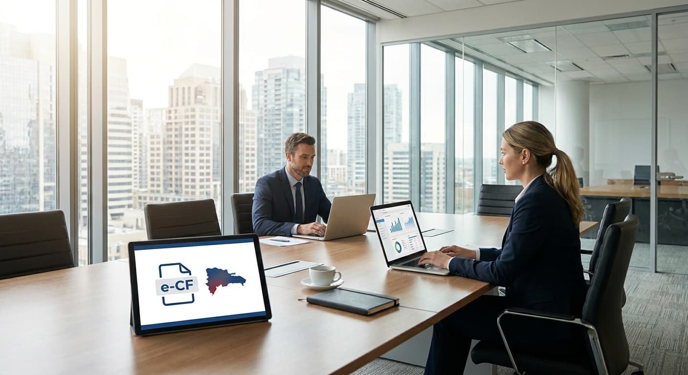 Featured image for: e-CF para empresas de servicios en RD: Cómo facturar electrónicamente cuando vendés horas, proyectos o consultoría — sin que tu ERP se trabe este segundo semestre 2026