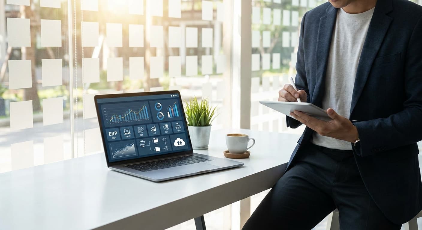 Dashboard de ERP mostrando cierre fiscal mensual automatizado con cálculos de ITBIS, retenciones y formatos DGII 606-607-608 para pymes dominicanas